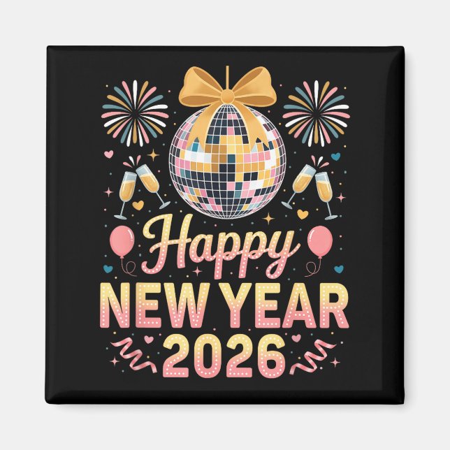 Happy New Year 2026 Fireworks New Year's Eve Party Magnet (Framsidan)