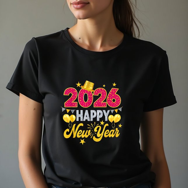 Happy New Year 2026 Fireworks Party Comfort T Shirt (Skapare uppladdad)