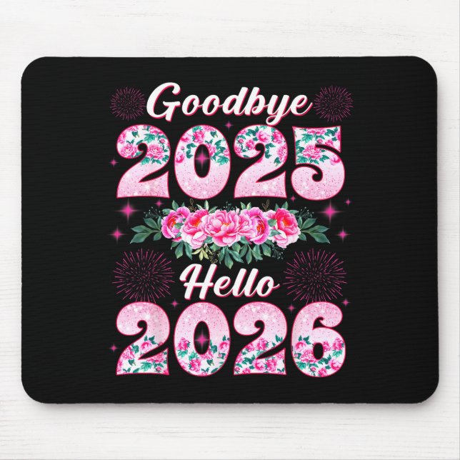 Happy New Year 2026 Floral Goodbye 2025 Hello 2026 Musmatta (Framsidan)
