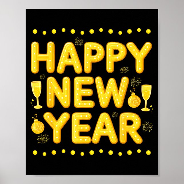 Happy New Year 2026 For Women Boys Men Kids New Ye Poster (Framsidan)