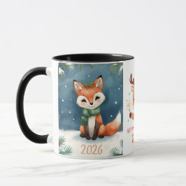 happy new year 2026  fox & reindeer coffee mug mugg