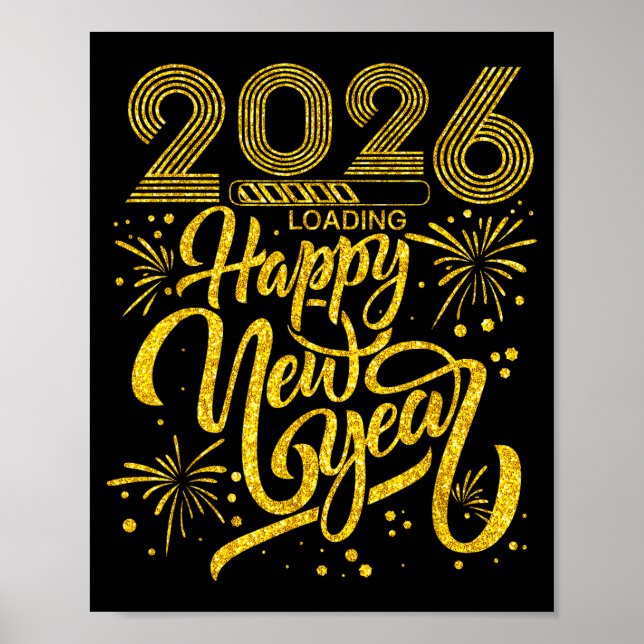 Happy New Year 2026 Funny New Years Eve Party Men  Poster (Framsidan)