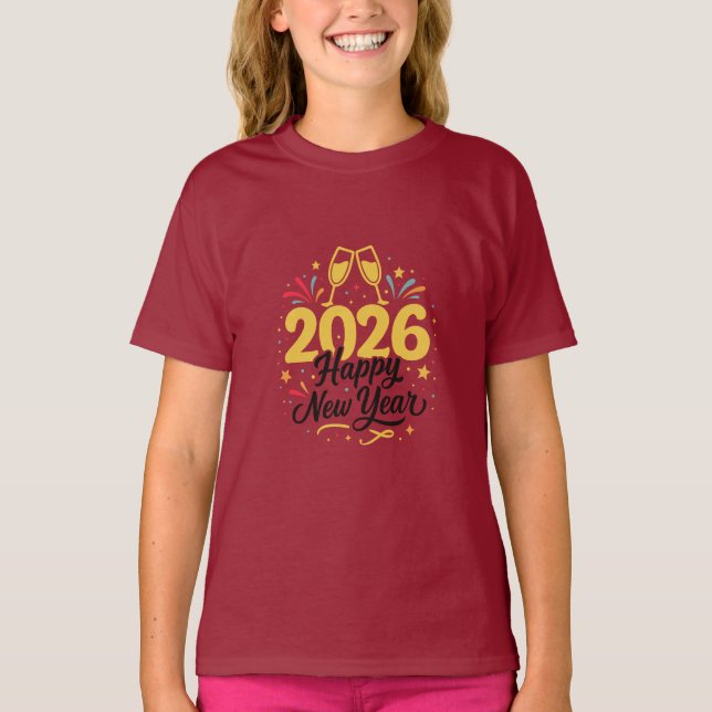 Happy New Year 2026 Girls’ T-Shirt (Framsida)