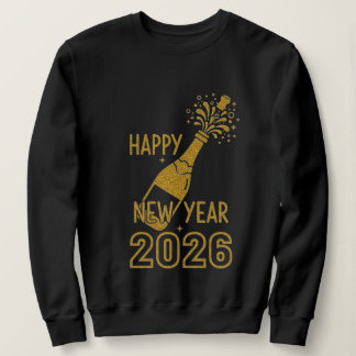 Happy New Year 2026 Glitter Sweatshirts for Women T Shirt