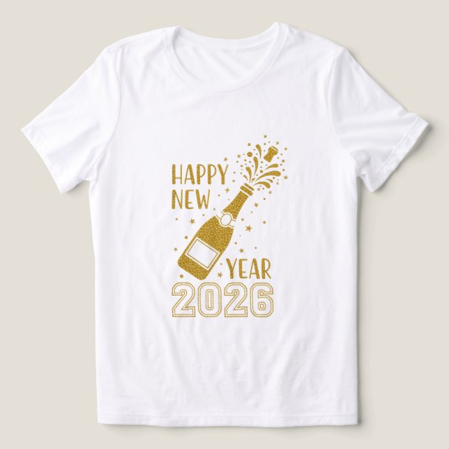  Happy New Year 2026 Glitter Tee for Women (Design Framsida)