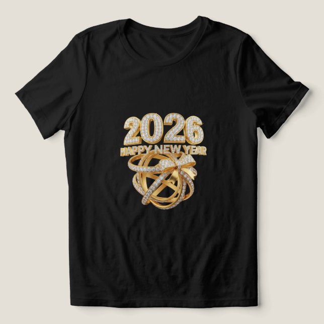 Happy New Year 2026 Glitter Tee for Women (Design Framsida)