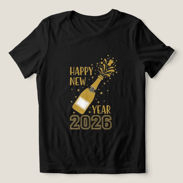  Happy New Year 2026 Glitter Tee for Women (Design Framsida)