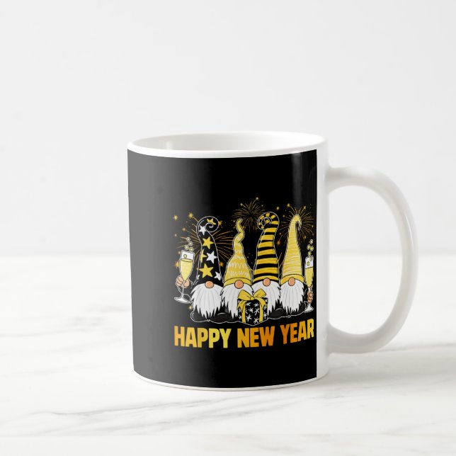 Happy New Year 2026 Gnomes Drinking Champagne New  Kaffemugg (Höger)