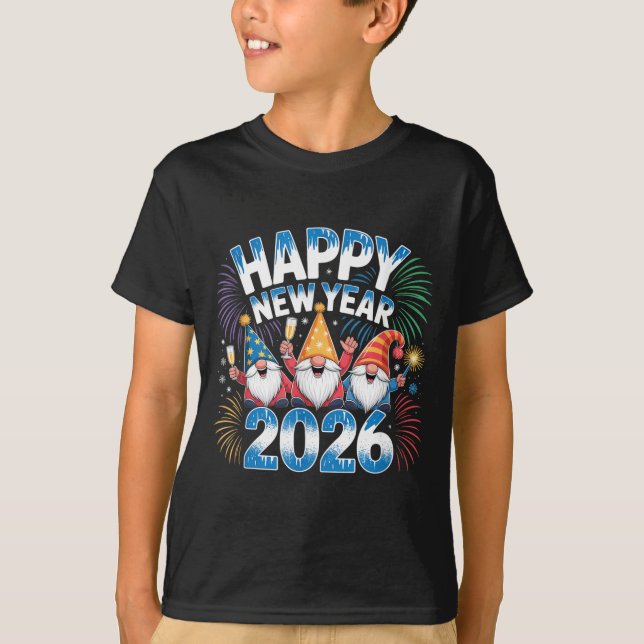 Happy New Year 2026 Gnomes Family Party New Years  T Shirt (Framsida)