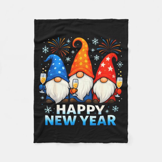 Happy New Year 2026 Gnomes Matching Family New Yea Fleecefilt (Framsidan)