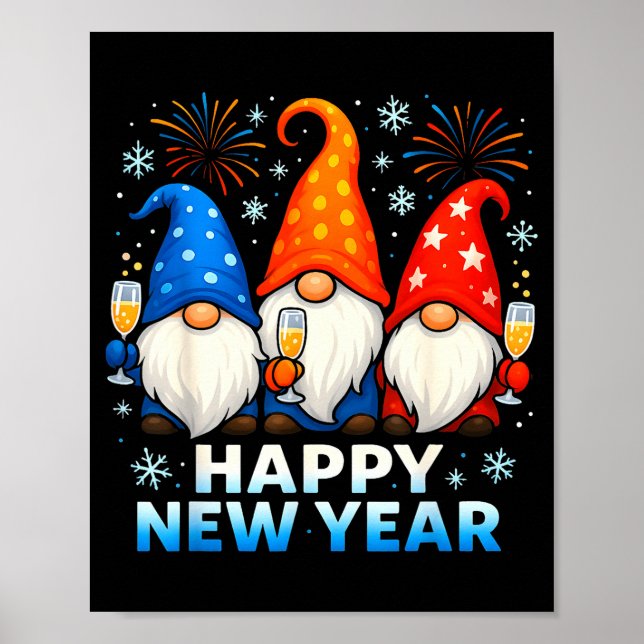 Happy New Year 2026 Gnomes Matching Family New Yea Poster (Framsidan)