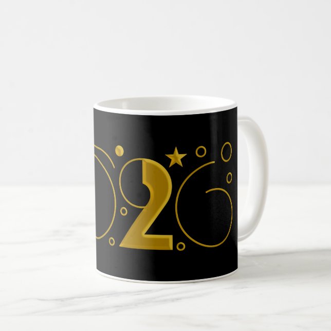 Happy New Year 2026 gold Kaffemugg (Framsida höger)