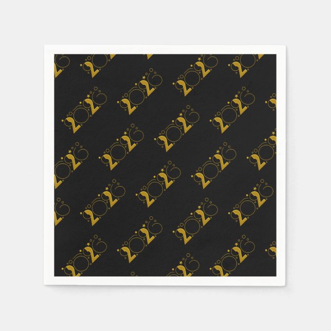 Happy New Year 2026 gold Pappersservett (Framsidan)