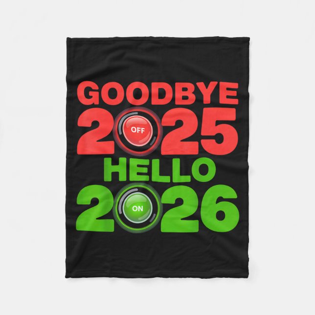 Happy New Year 2026 Goodbye 2025 Hello 2026  Fleecefilt (Framsidan)