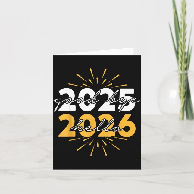 Happy New Year 2026 Goodbye 2025 Hello 2026  Kort (Framsida)
