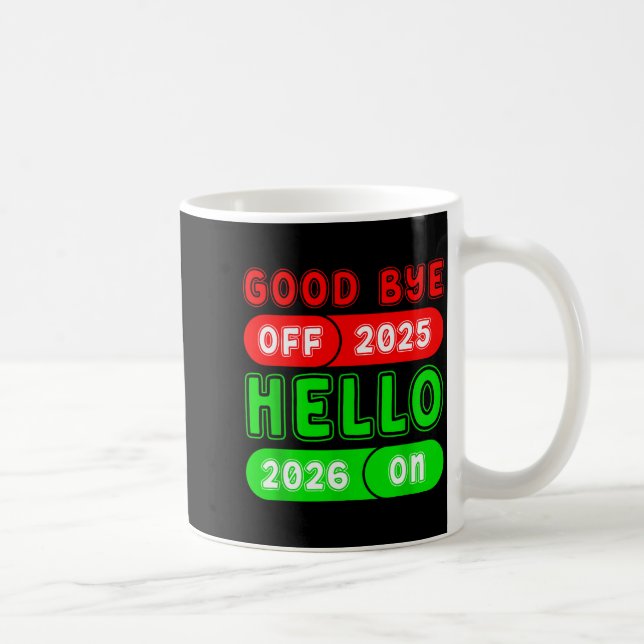 Happy New Year 2026 Goodbye 2025 Hello 2026 Matchi Kaffemugg (Höger)