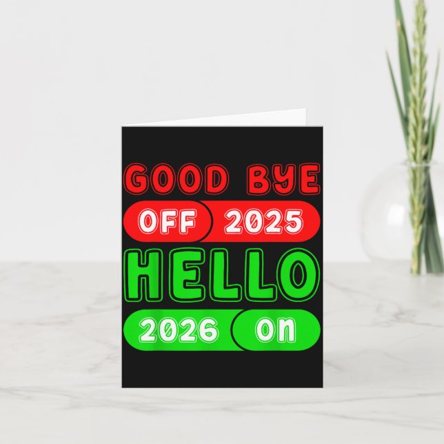 Happy New Year 2026 Goodbye 2025 Hello 2026 Matchi Kort (Framsida)