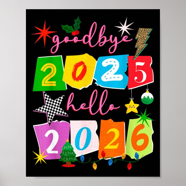 Happy New Year 2026 Goodbye 2025 Hello 2026  Poster (Framsidan)