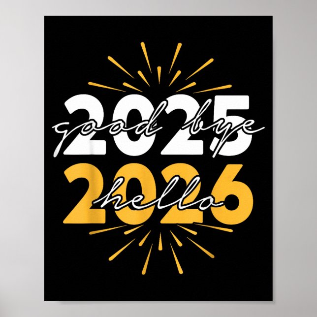Happy New Year 2026 Goodbye 2025 Hello 2026  Poster (Framsidan)