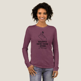 Happy New Year 2026 Hand Heart Long Sleeve Shirt T Shirt