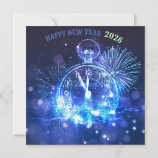 Happy new year 2026 holiday card inbjudningar
