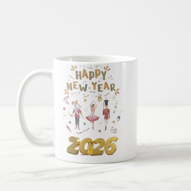 happy new year 2026 kaffemugg (Vänster)