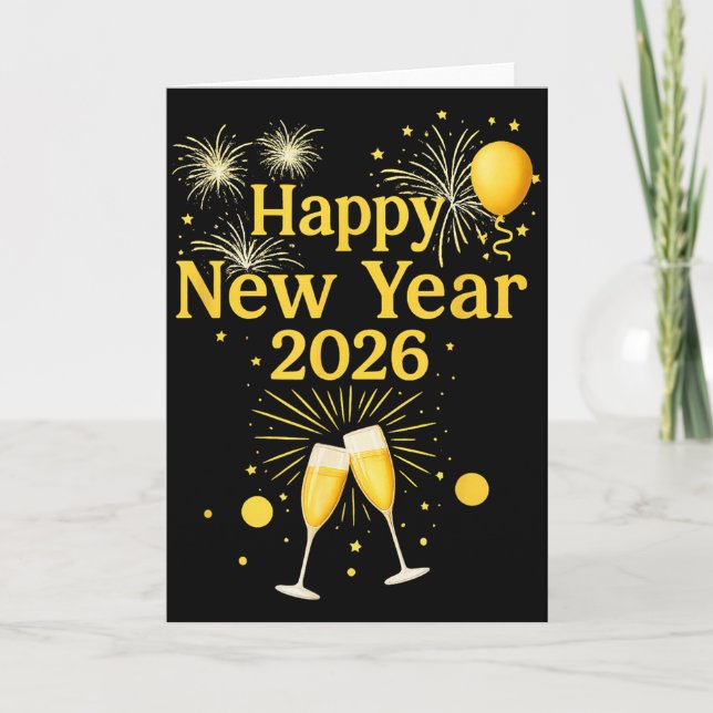 Happy New Year 2026  Kort (Framsida)