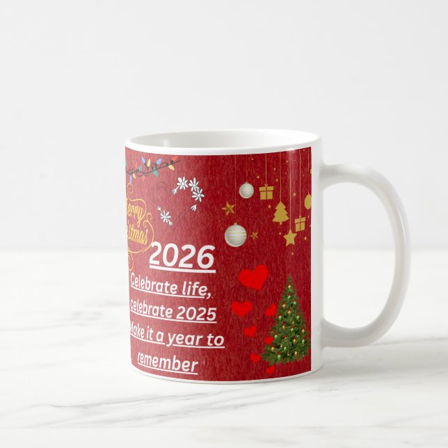 “Happy New Year 2026 Mug – Celebrate with Sparkle  Kaffemugg (Höger)