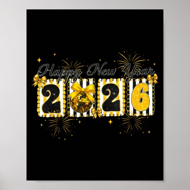 Happy New Year 2026 New Year Party Friends Family  Poster (Framsidan)