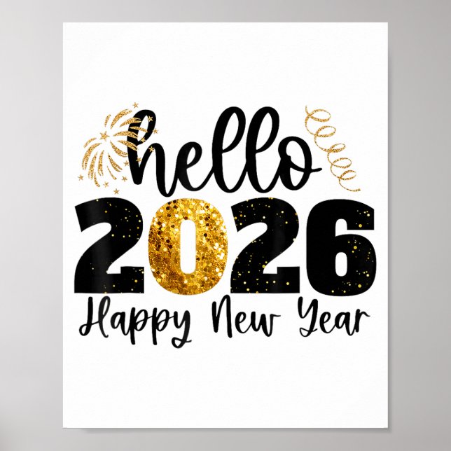 Happy New Year 2026 New Year Party Friends Family  Poster (Framsidan)