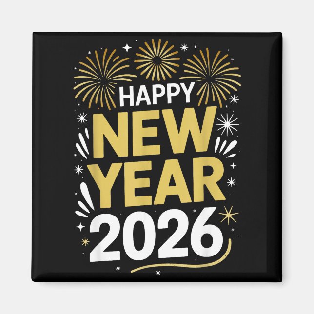 Happy New Year 2026 - New Year's Eve 2026  Magnet (Framsidan)