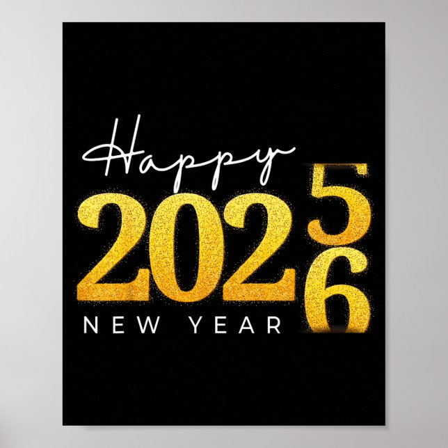 Happy New Year 2026 New Year's Eve Countdown Party Poster (Framsidan)