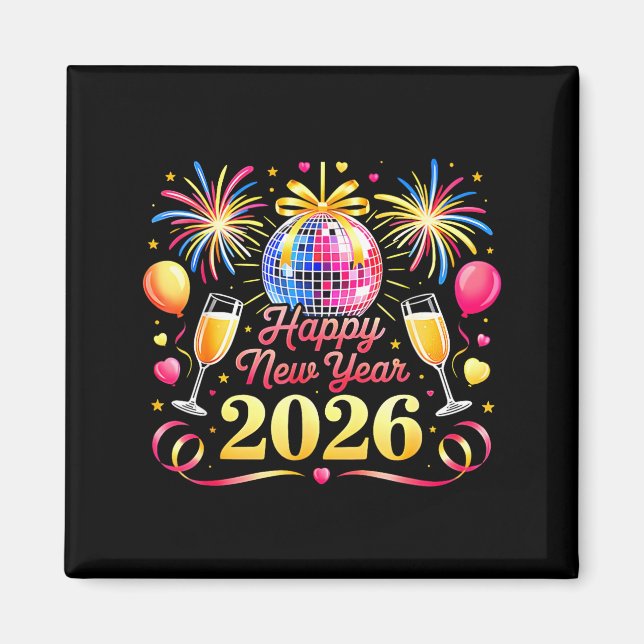 Happy New Year 2026 New Years Eve Party Countdown  Magnet (Framsidan)