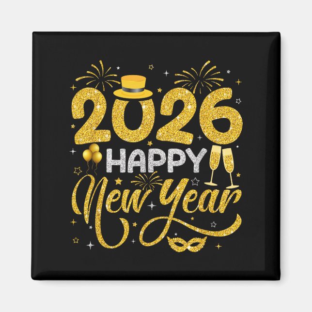Happy New Year 2026 New Years Eve Party Countdown  Magnet (Framsidan)