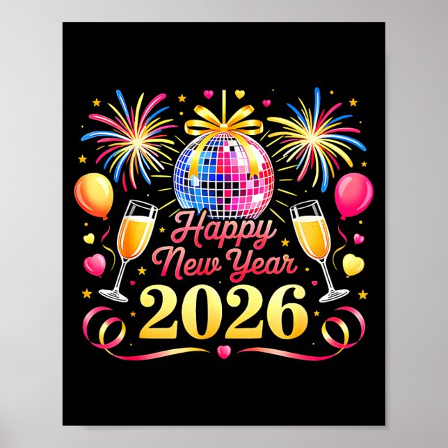Happy New Year 2026 New Years Eve Party Countdown  Poster (Framsidan)