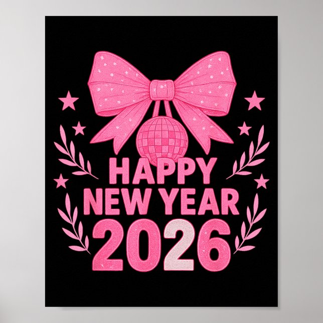 Happy New Year 2026 Nk Bow Coquette Family  Poster (Framsidan)
