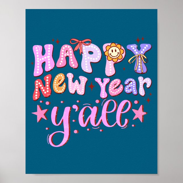 Happy New Year 2026 Party Countdown New Years Y'al Poster (Framsidan)