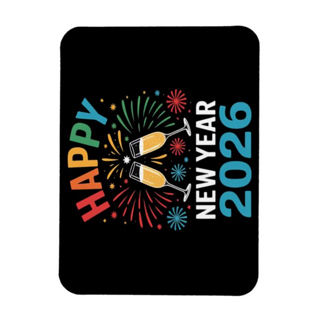 Happy New Year 2026 Party Funny New Years Eve 2026 Magnet (Vertikal)