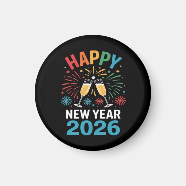Happy New Year 2026 Party Funny New Years Eve 2026 Magnet (Framsidan)