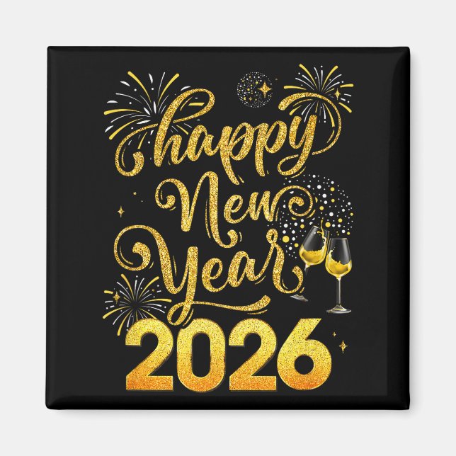 Happy New Year 2026 Party New Years Eve Holiday  Magnet (Framsidan)