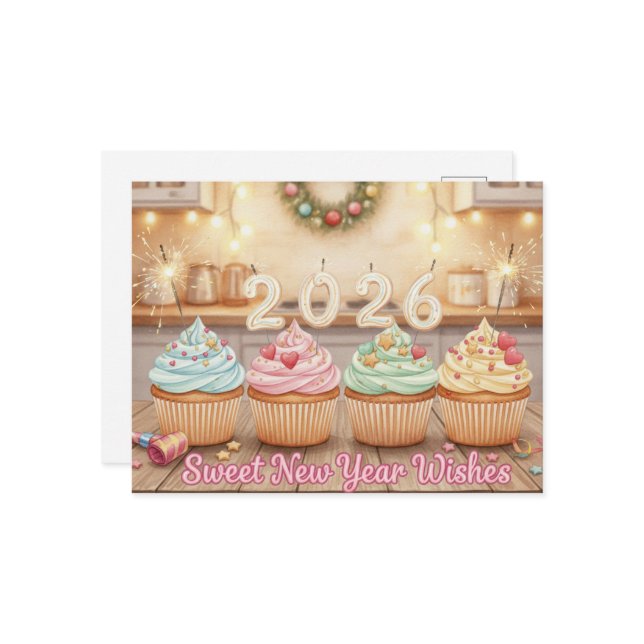 HAPPY NEW YEAR 2026 Postcard Vykort (Fram/Back In Situ)