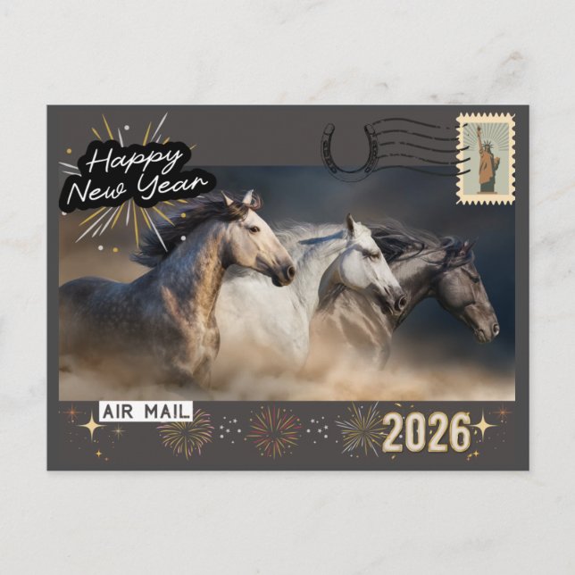 Happy New Year 2026 Postcard Vykort (Framsida)