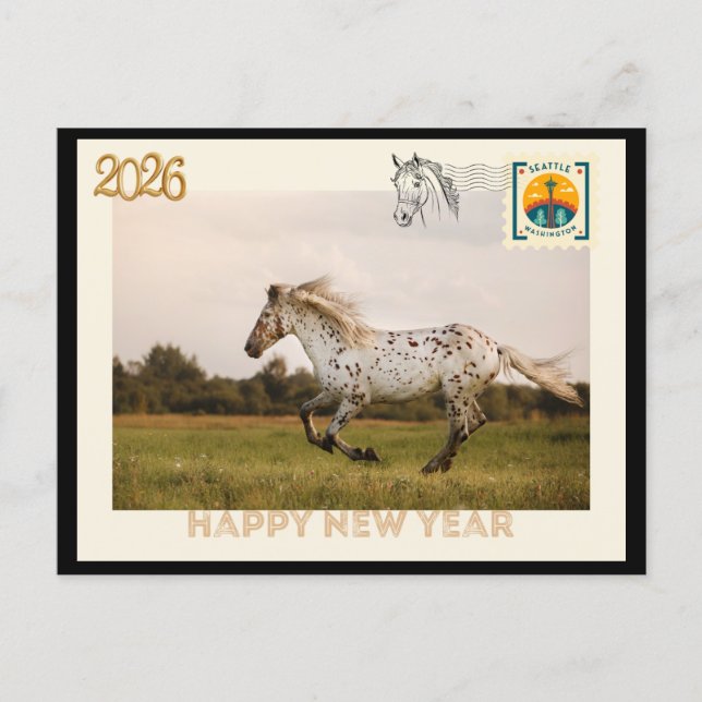 Happy New Year 2026 Postcard Vykort (Framsida)