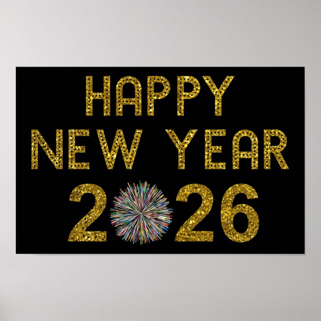 Happy New Year 2026 Poster (Framsidan)
