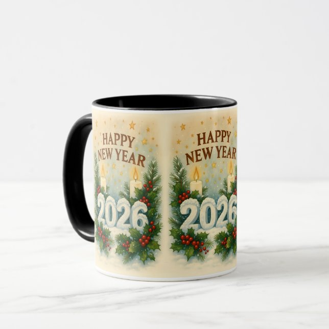 happy new year 2026 premiumcoffee mug mugg (Framsida vänster)