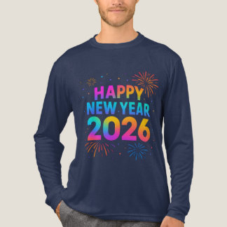 Happy New Year 2026 — Rainbow Neon Fireworks T Shirt