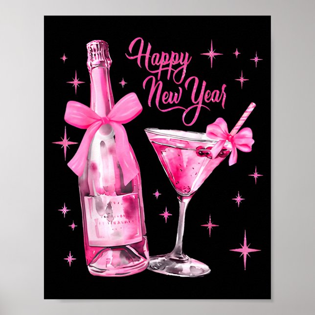 Happy New Year 2026 Retro Nk Bow Whisky New Year's Poster (Framsidan)