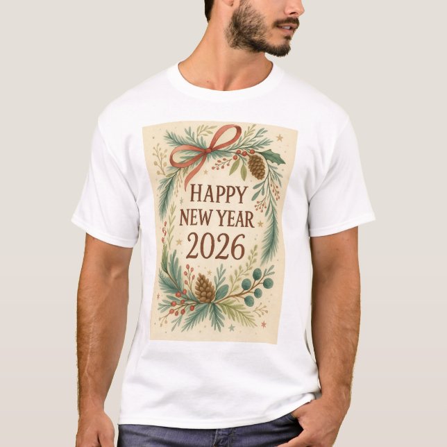 happy new year 2026 rustic family t-shirt (Framsida)