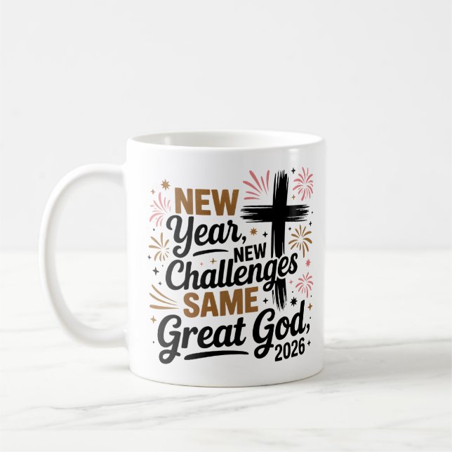 Happy New Year 2026: Same Great God' Kaffemugg (Vänster)