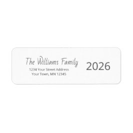 Happy New Year 2026 Simple Return Address  Returadress Etikett